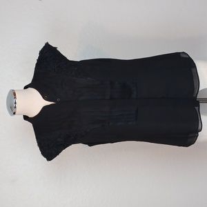 White House Black Market Black Sleeveless Blouse Size S